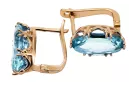 Vintage style Earrings Aquamarine Original Vintage 14K Rose Gold vec021r